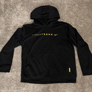 Nike Black Hoodie with Yellow LIVESTRONG Logo